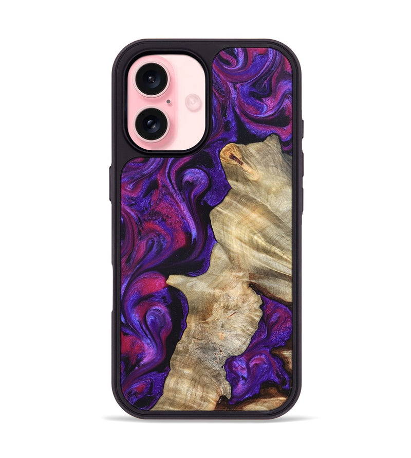 iPhone 16 Wood Phone Case - Valery (Purple, 823927)
