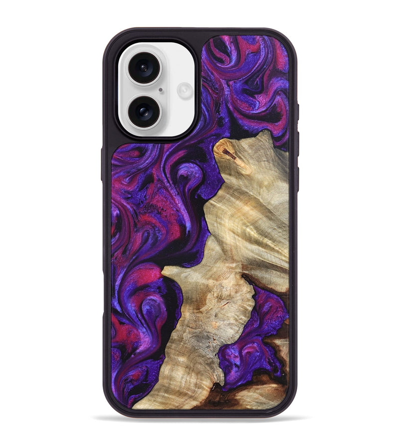 iPhone 16 Plus Wood Phone Case - Valery (Purple, 823927)