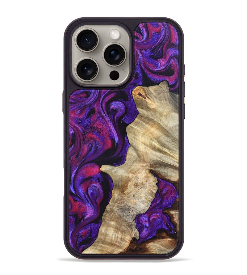 iPhone 16 Pro Max Wood Phone Case - Valery (Purple, 823927)