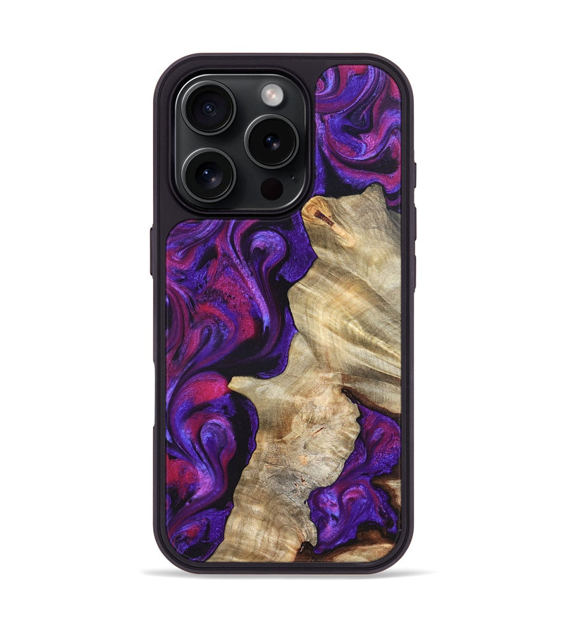 iPhone 16 Pro Wood Phone Case - Valery (Purple, 823927)