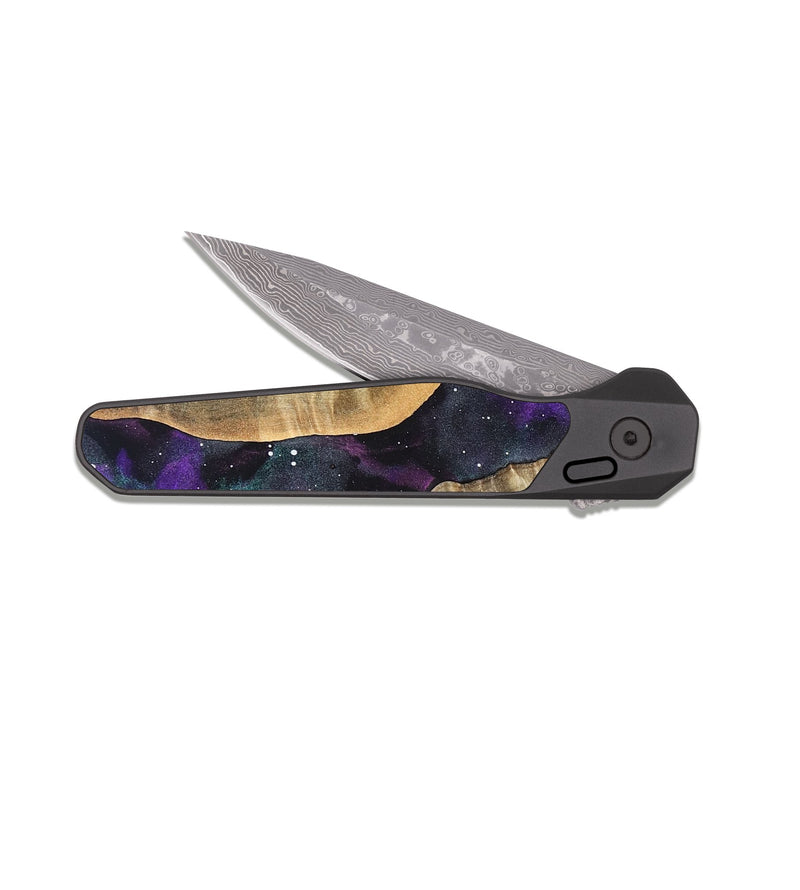 EDC Dark Damascus Wood Pocket Knife - Lotta (Cosmos, 823933)