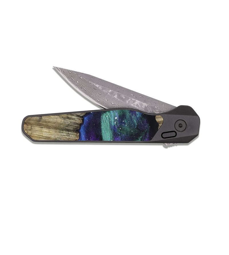 EDC Dark Damascus Wood Pocket Knife - Amoura (Cosmos, 823936)