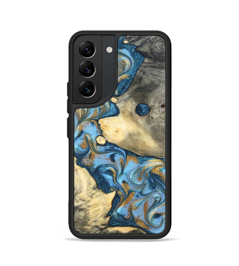 Galaxy S22 Wood Phone Case - Jess (Teal & Gold, 823948)
