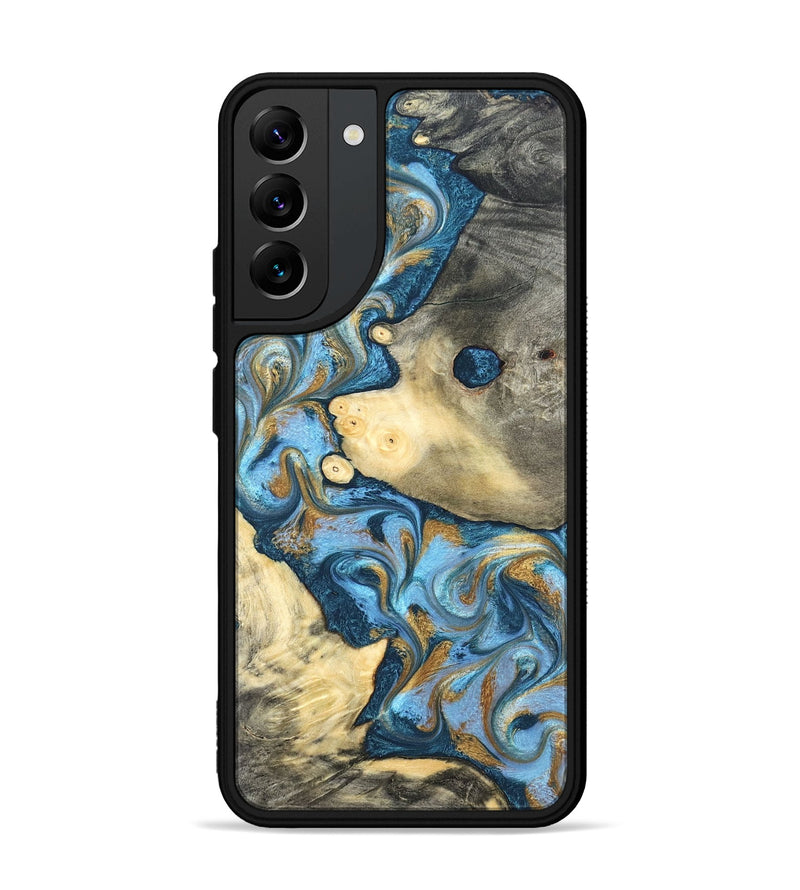 Galaxy S22 Plus Wood Phone Case - Jess (Teal & Gold, 823948)