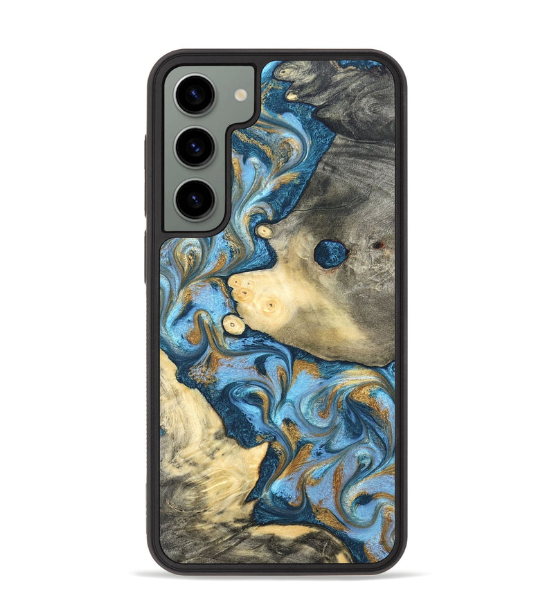 Galaxy S23 Plus Wood Phone Case - Jess (Teal & Gold, 823948)