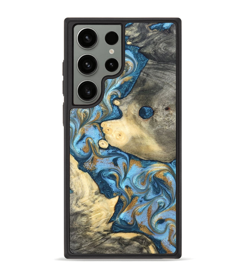 Galaxy S23 Ultra Wood Phone Case - Jess (Teal & Gold, 823948)