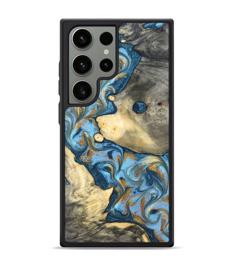 Galaxy S24 Ultra Wood Phone Case - Jess (Teal & Gold, 823948)