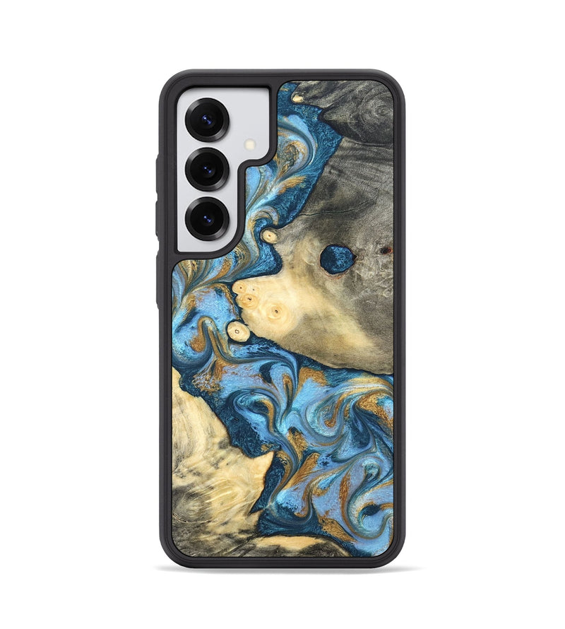 Galaxy S25 Wood Phone Case - Jess (Teal & Gold, 823948)