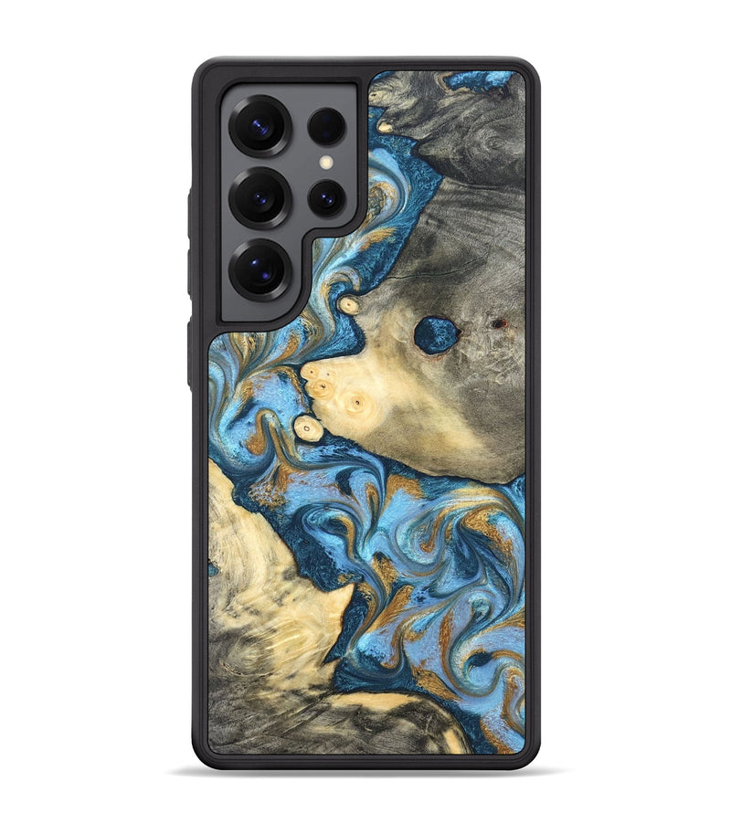 Galaxy S25 Ultra Wood Phone Case - Jess (Teal & Gold, 823948)