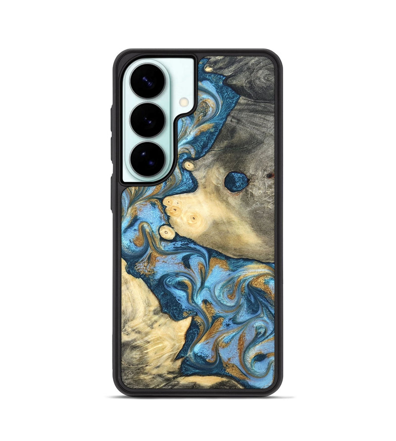 Galaxy S26 Wood Phone Case - Jess (Teal & Gold, 823948)