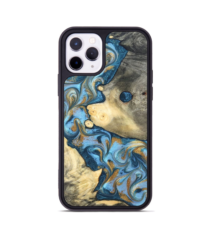 iPhone 11 Pro Wood Phone Case - Jess (Teal & Gold, 823948)