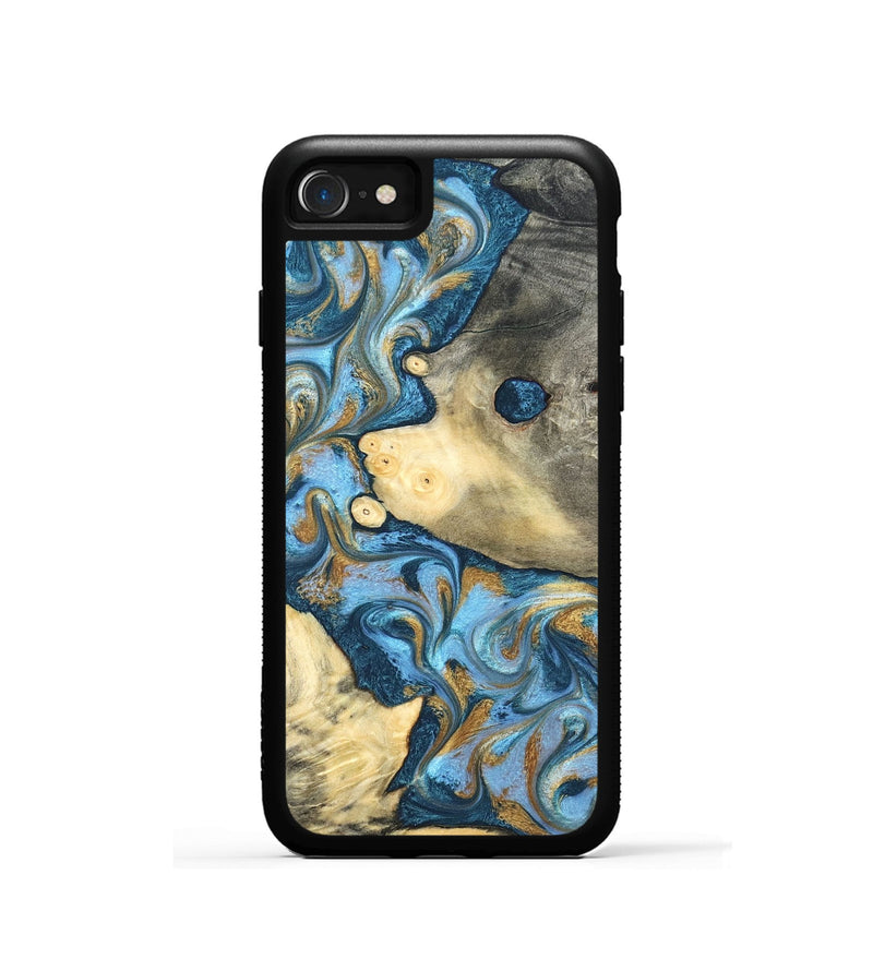 iPhone SE Wood Phone Case - Jess (Teal & Gold, 823948)