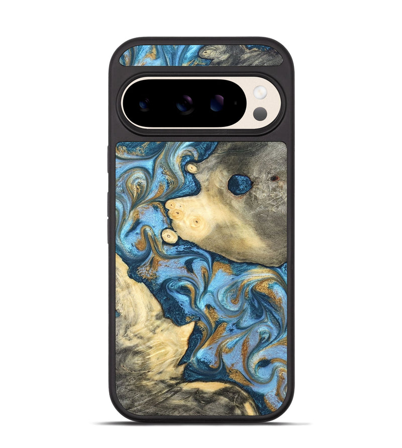 Pixel 10 Wood Phone Case - Jess (Teal & Gold, 823948)
