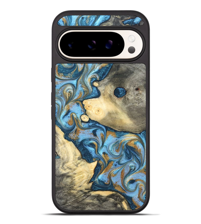 Pixel 10 Pro XL Wood Phone Case - Jess (Teal & Gold, 823948)
