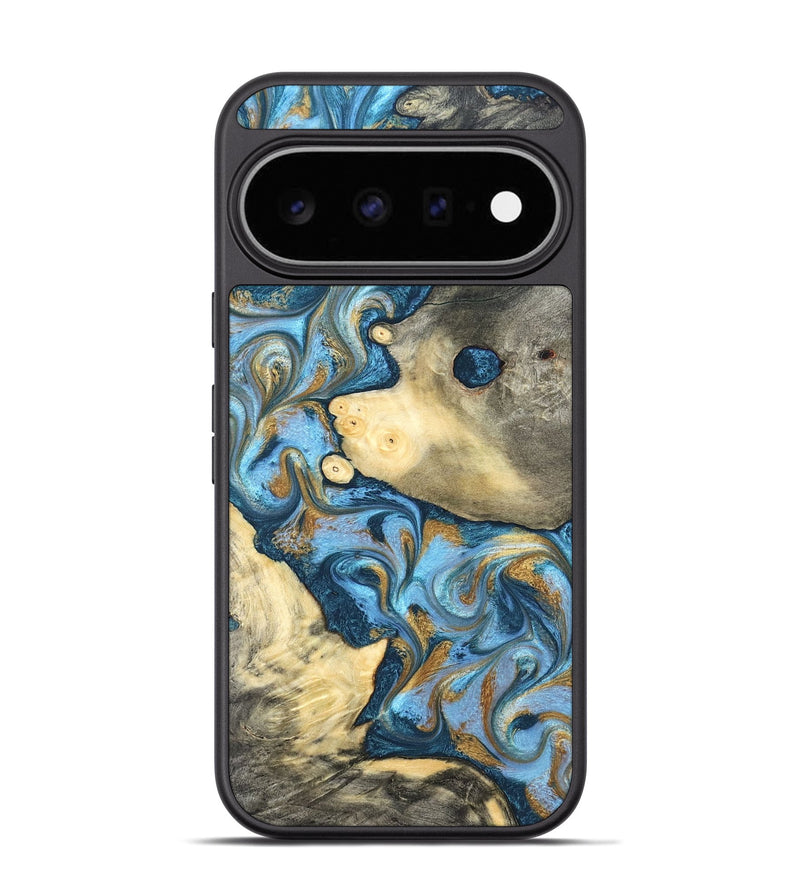 Pixel 11 Pro Wood Phone Case - Jess (Teal & Gold, 823948)