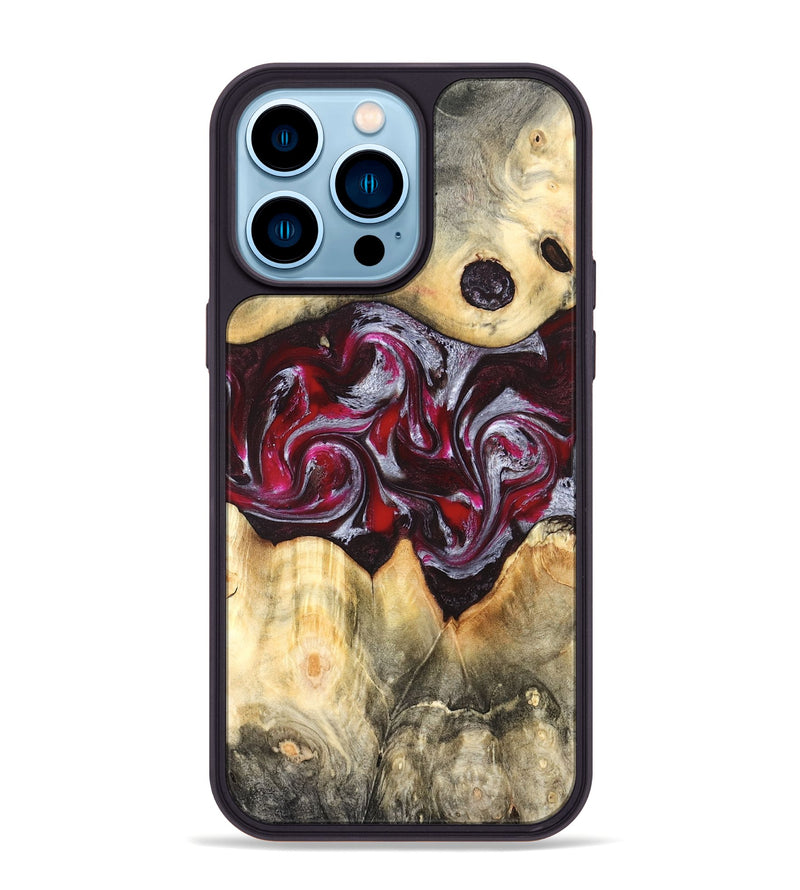 iPhone 14 Pro Max Wood Phone Case - Giada (Red, 823958)