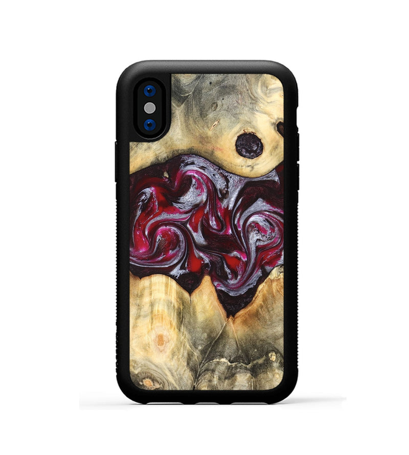 iPhone Xs Wood Phone Case - Giada (Red, 823958)