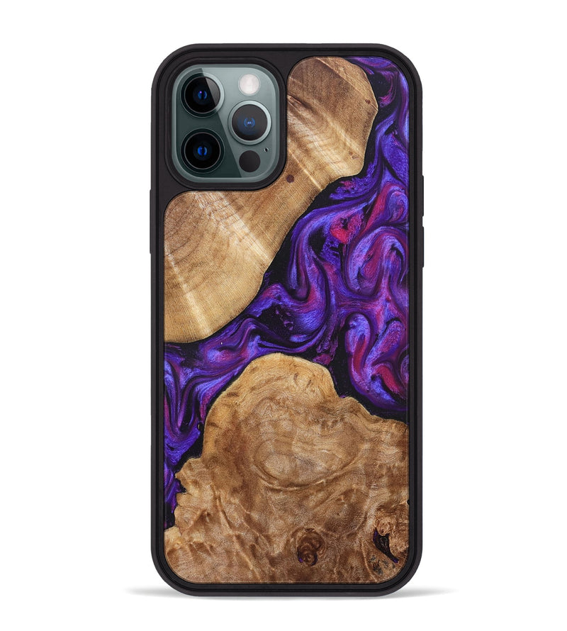 iPhone 12 Pro Max Wood Phone Case - Aleah (Purple, 823962)