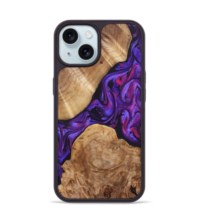 iPhone 15 Wood Phone Case - Aleah (Purple, 823962)