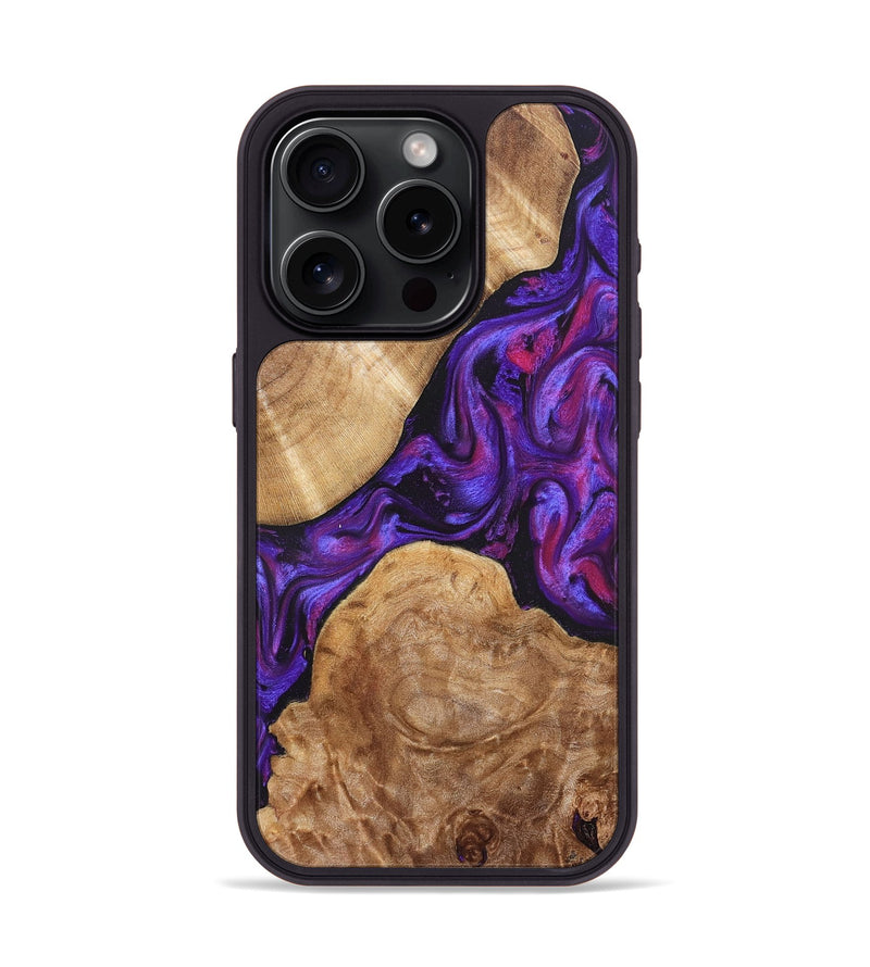 iPhone 15 Pro Wood Phone Case - Aleah (Purple, 823962)