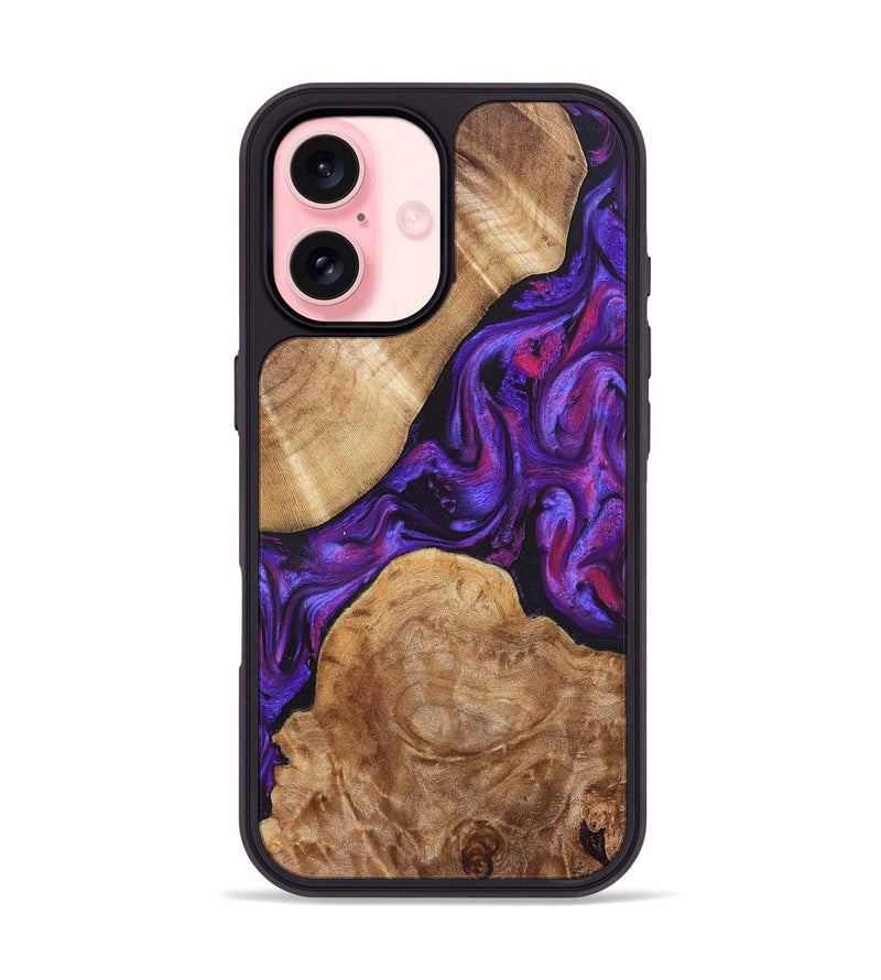 iPhone 16 Wood Phone Case - Aleah (Purple, 823962)