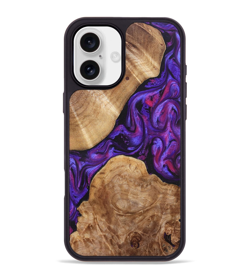 iPhone 16 Plus Wood Phone Case - Aleah (Purple, 823962)