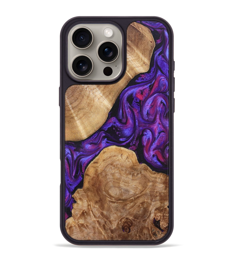 iPhone 16 Pro Max Wood Phone Case - Aleah (Purple, 823962)