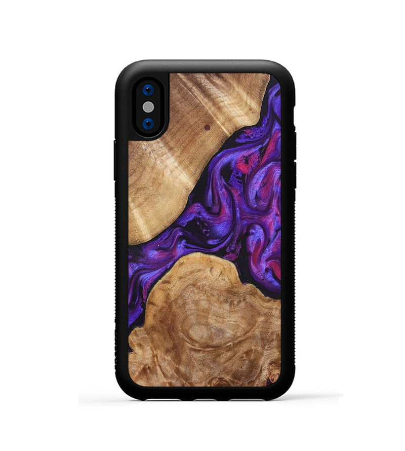 iPhone Xs Wood Phone Case - Aleah (Purple, 823962)