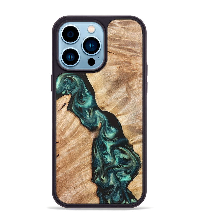 iPhone 14 Pro Max Wood Phone Case - Graham (Green, 823965)