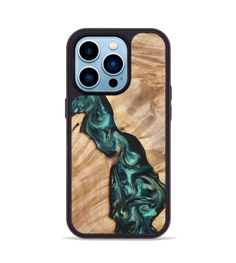 iPhone 14 Pro Wood Phone Case - Graham (Green, 823965)