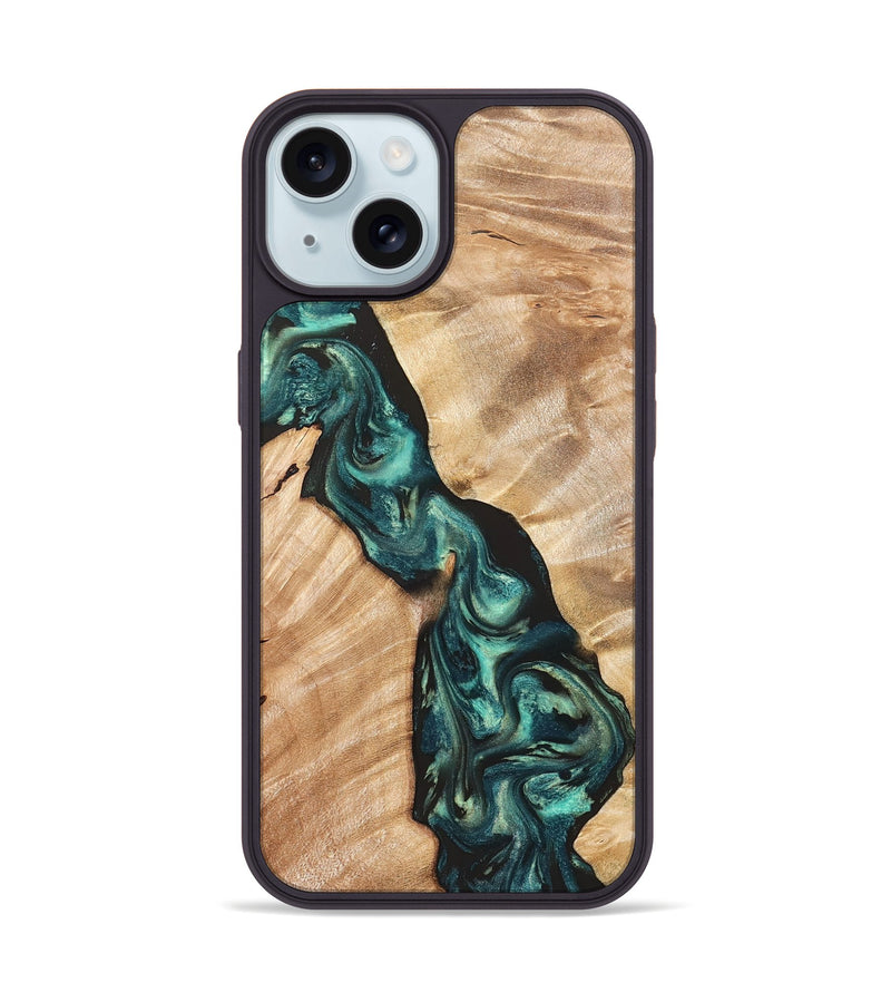 iPhone 15 Wood Phone Case - Graham (Green, 823965)