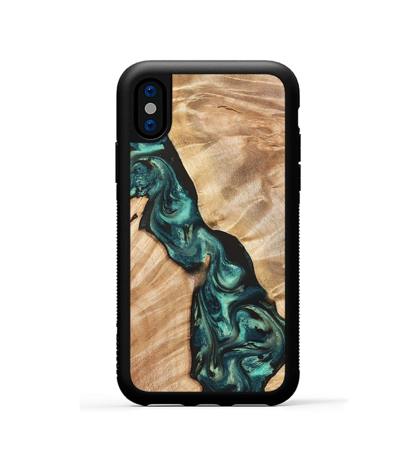 iPhone Xs Wood Phone Case - Graham (Green, 823965)