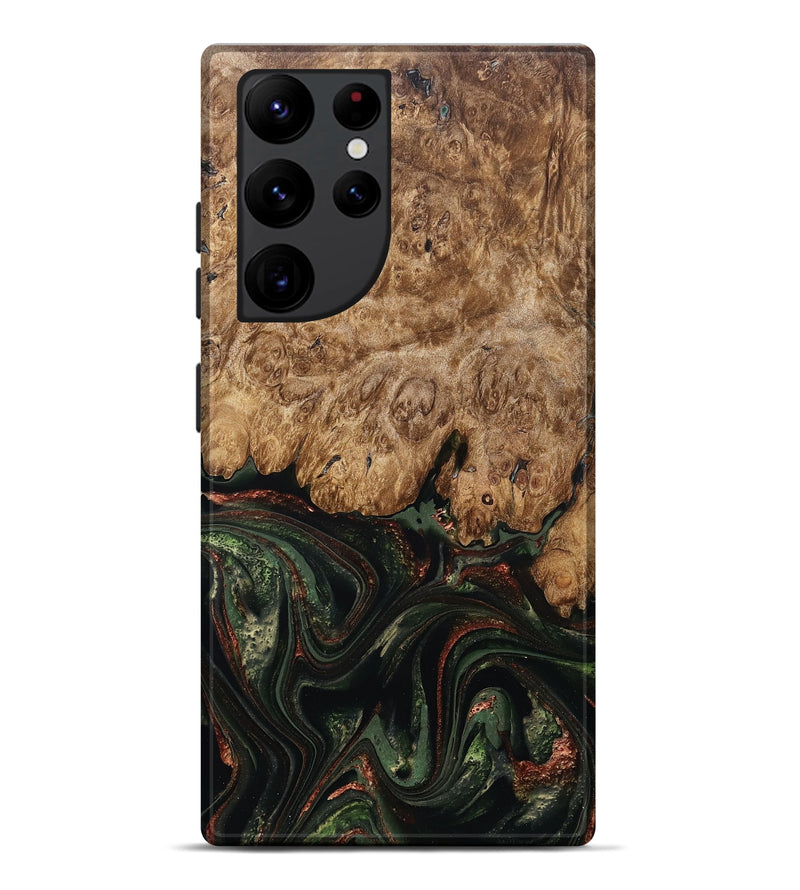 Galaxy S22 Ultra Wood Live Edge Phone Case - Ariah (Green, 823973)