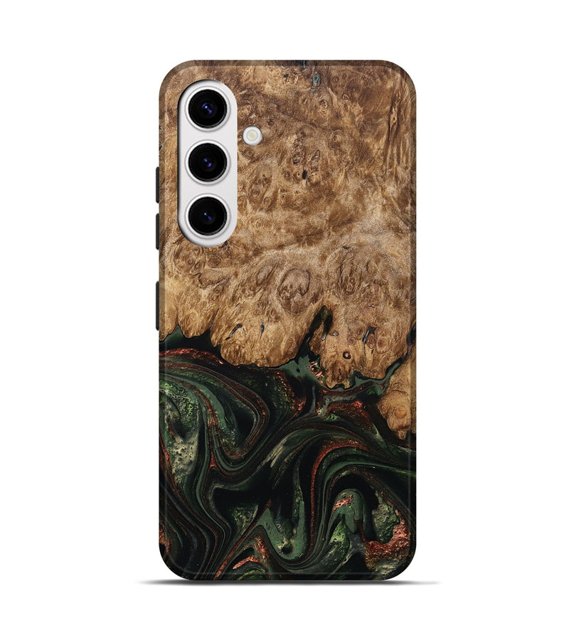 Galaxy S25 Wood Live Edge Phone Case - Ariah (Green, 823973)