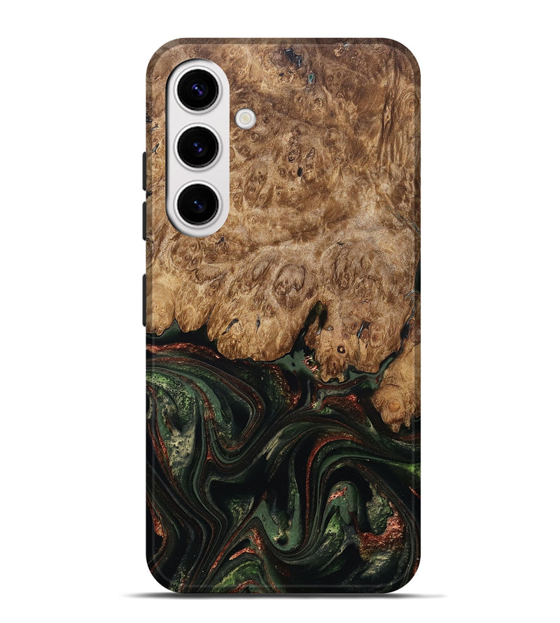Galaxy S25 Plus Wood Live Edge Phone Case - Ariah (Green, 823973)