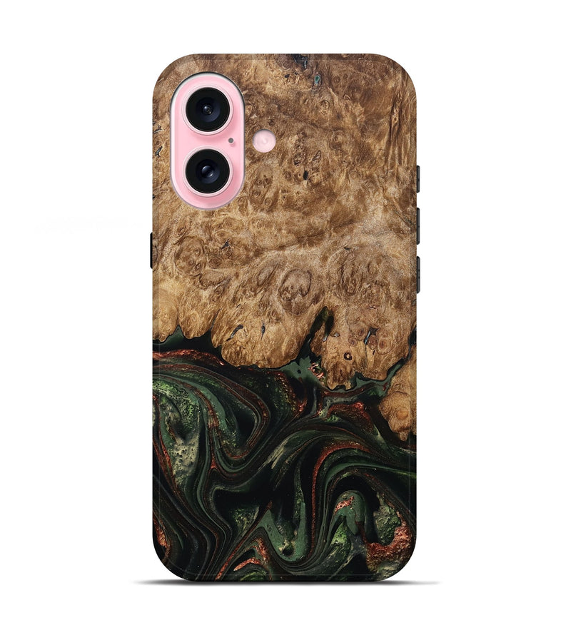 iPhone 17 Wood Live Edge Phone Case - Ariah (Green, 823973)