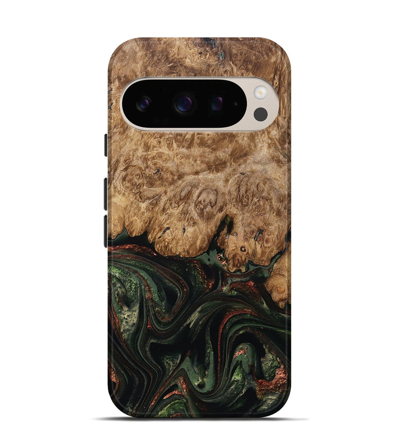 Pixel 10 Pro Wood Live Edge Phone Case - Ariah (Green, 823973)