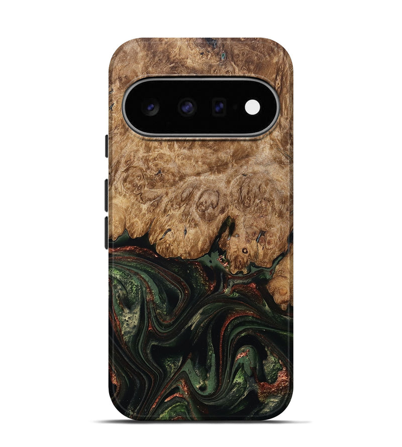 Pixel 11 Pro Wood Live Edge Phone Case - Ariah (Green, 823973)