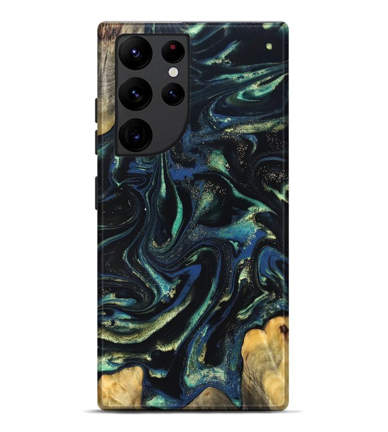 Galaxy S22 Ultra Wood Live Edge Phone Case - Zada (Green, 823976)