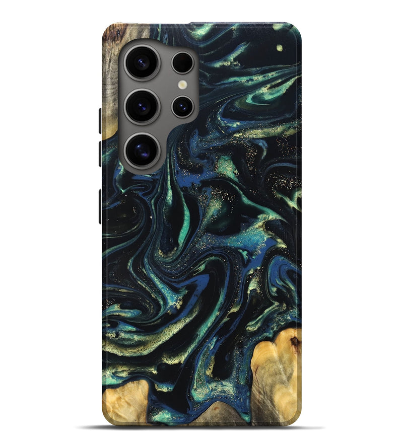 Galaxy S25 Ultra Wood Live Edge Phone Case - Zada (Green, 823976)