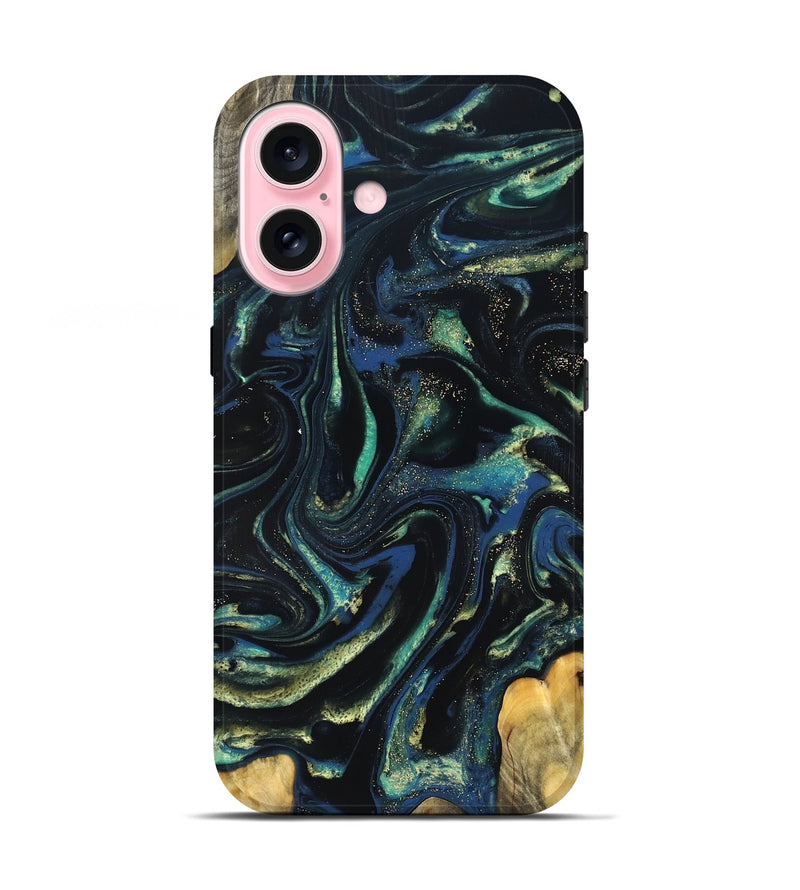 iPhone 17 Wood Live Edge Phone Case - Zada (Green, 823976)