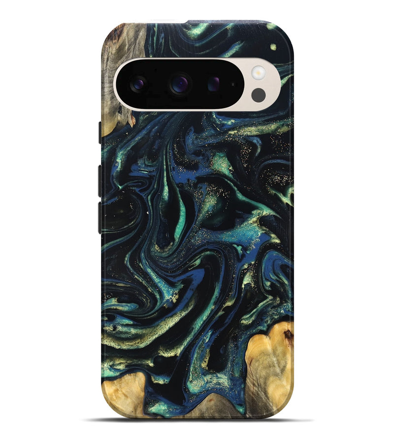 Pixel 10 Pro XL Wood Live Edge Phone Case - Zada (Green, 823976)