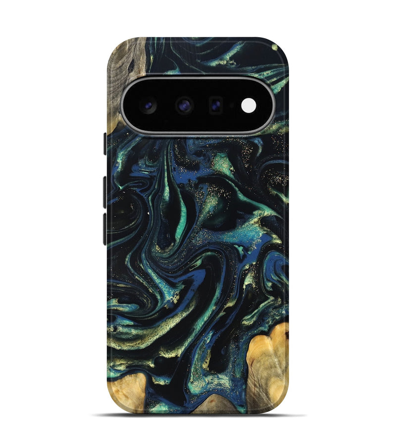 Pixel 11 Pro Wood Live Edge Phone Case - Zada (Green, 823976)