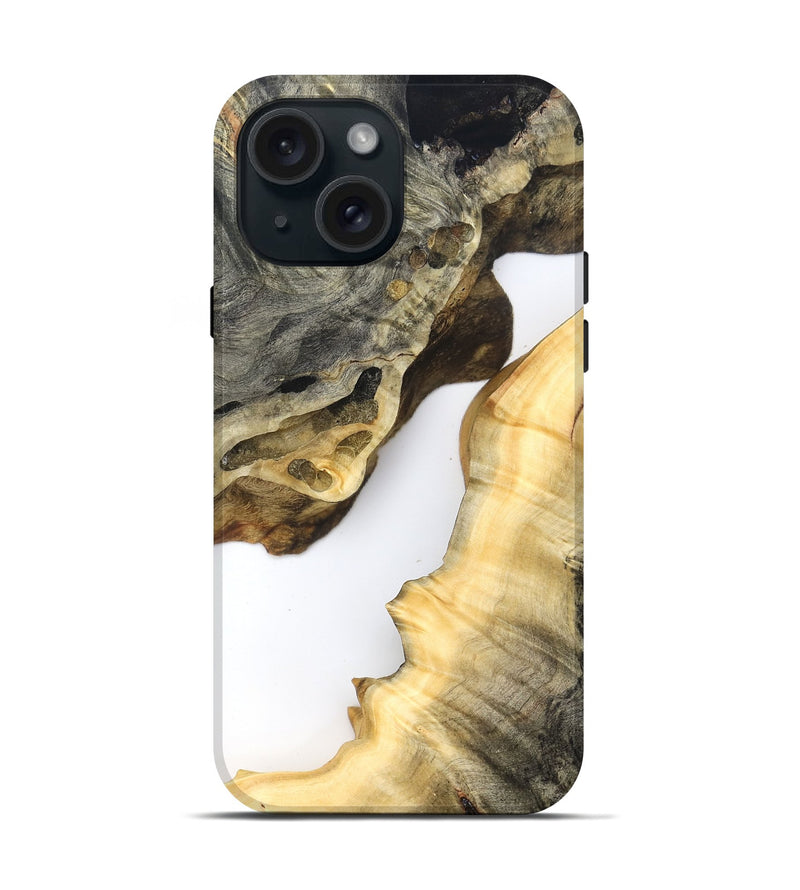 iPhone 15 Wood Live Edge Phone Case - Ismael (Clear, 823978)