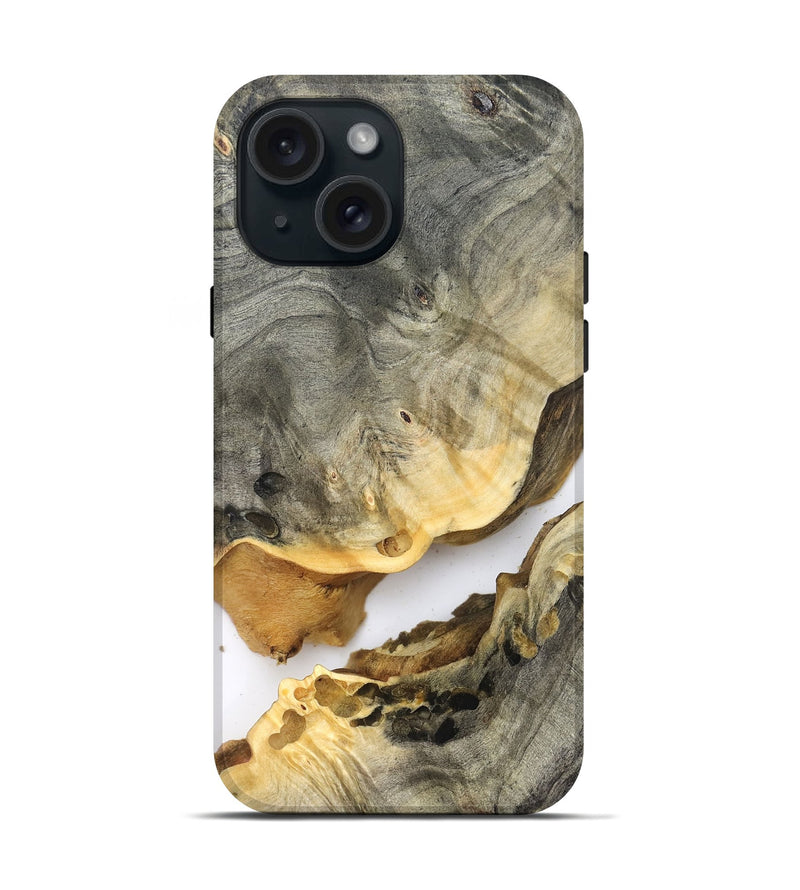 iPhone 15 Wood Live Edge Phone Case - Edward (Clear, 823979)