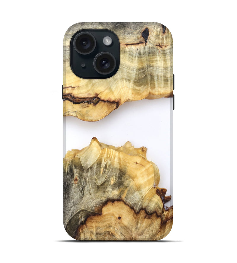 iPhone 15 Wood Live Edge Phone Case - Merry (Clear, 823980)