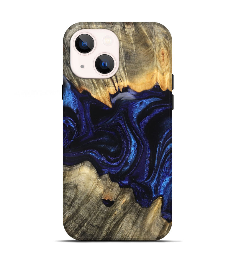 iPhone 13 Wood Live Edge Phone Case - Rollie (Blue, 823991)