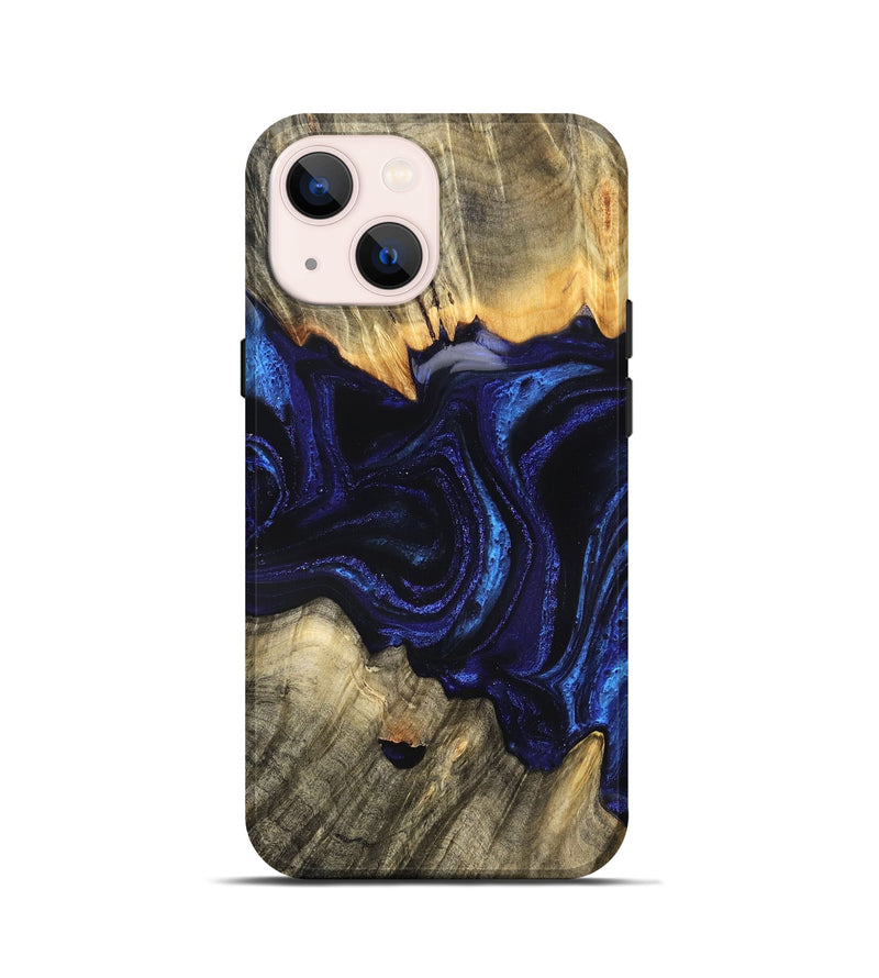 iPhone 13 mini Wood Live Edge Phone Case - Rollie (Blue, 823991)