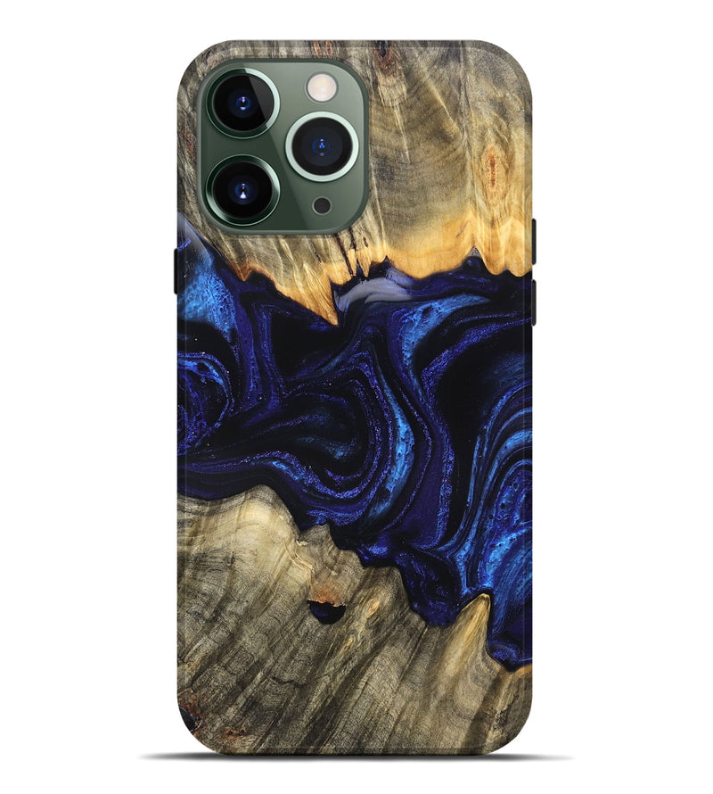 iPhone 13 Pro Max Wood Live Edge Phone Case - Rollie (Blue, 823991)