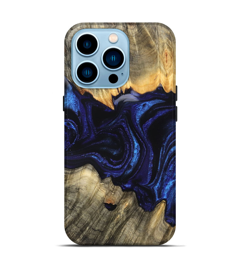 iPhone 14 Pro Wood Live Edge Phone Case - Rollie (Blue, 823991)
